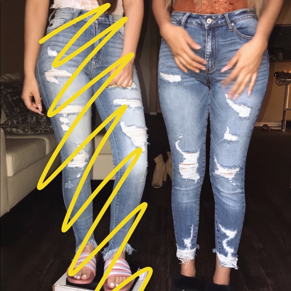 distressed jeans